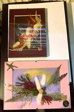 2 x Wandbilder - getrocknete Pflanzen, Blumen, Gräser hinter Glas