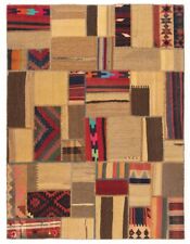 Handgewebter Perserteppich Kelim Patchwork 209 x 157 cm, Rücken, Orient, Kelim...