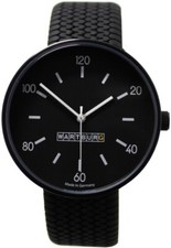 Wartburg® Herrenuhr Quarz Edelstahl schwarz Reifenprofil design Uhrband 40mm