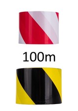 Absperrband Flatterband Warnband Signalband 100m rot-weiß / gelb-schwarz
