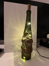 Original Vintage Affentaler Weinflasche als LED Leuchtflasche Deko Lichtobjekt