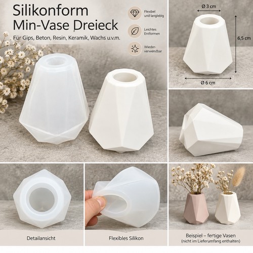 Silikonform mini vase dreieck - vase,