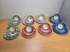 8x alte Sammeltassen 3-teilige