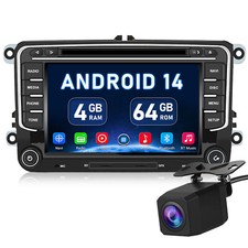 64GB Android 14 Autoradio WiFi Navi Für VW Passat CC Golf 5/6 Tiguan Skoda SEAT