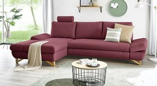 Ecksofa in bordeaux Velours