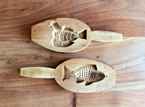 Alte holzmodeln fisch - alte, vogel