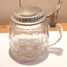 Alter BMF Bierseidel Bierkrug Bierglas mit Zinndeckel Vinetage aus den 1950ern