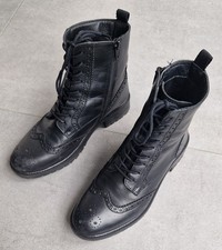 * LASCANA * Schnürboots Schnürstiefel Stiefel Boots * Leder * Gr. 39 * Schwarz *