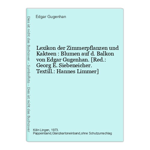Lexikon der zimmerpflanzen und - zimmerpflanzen,