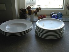 12 weiße Speiseteller,26+27,5+30cm Ø,1x ben.,Polterabend,nur Abholung!