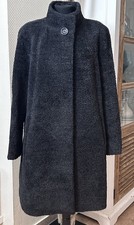 Hübscher warmer Wollmantel von ERRE Gr.48 Dunkelgrau Alpaka Schurwolle