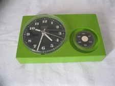 Vintage Küchenuhr Kienzle Design grün 70er Jahre Uhr mit Eieruhr Zeitschaltuhr