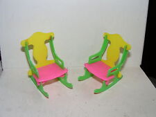  2 x alter Schaukelstuhl-70-80er Jahre-Design-Puppenstube-Puppenhaus-ca 1:12