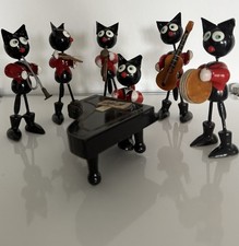 Vintage Katzen Orchester Holz