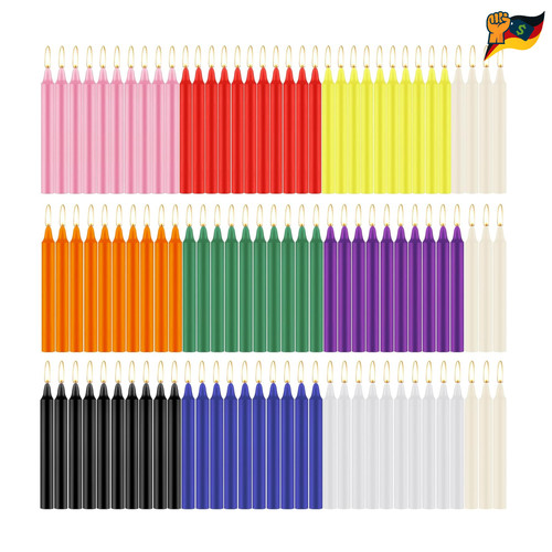 Bunte stabkerzen 100 stück - stabkerzen,