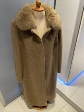 Lama Wollmantel   , Echtpelzkragen  Damen