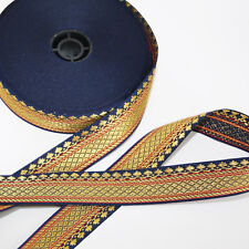 Borte 1M Orient Bordüre lfm 28mm Band Webband  Sariborte Nähen Dunkel Blau 2,8
