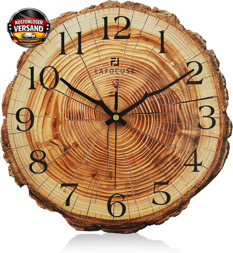 Wanduhr holz 30cm rustikal - wanduhr,