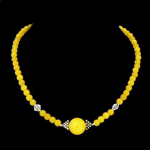 Gelb jade halskette mit - gelb,