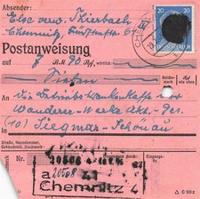 891595) SBZ Postanweisung mit