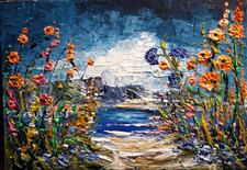 Original acryl öl blumen - original,