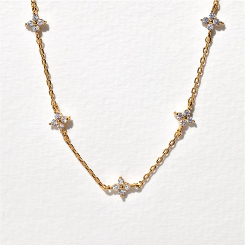 Halskette blumen sterling - halskette,