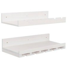 B-Ware 2er-Set Weinregal MCW-P22, für 6 Flaschen/15 Gläser Holz 61x28cm, weiß