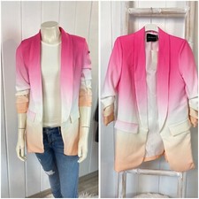 Made in Italy Rainbow Blazer 40 Grösse L Pastell Pink Apricot Weiß