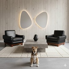 Vintage Sessel Holz Leder