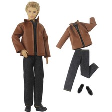 Brauner Lederanzug für Ken