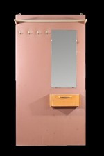 alte Flurgarderobe mit Spiegel Schublade Schieber Hutablage Hakenleiste