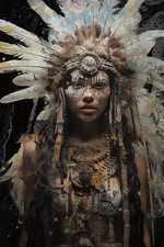 Glasbild Indianer 80x120