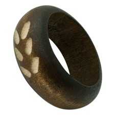 1 Fingerring aus Holz dunkelbraun Holzring Band Ring Handarbeit Natur Ø 16 u.18
