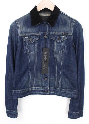 Replay damen jeansjacke blau - s,