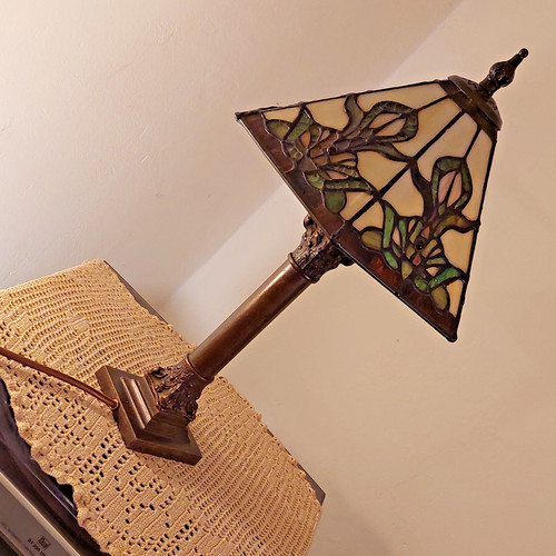 Tischlampe buntglas art déco - buntglas,