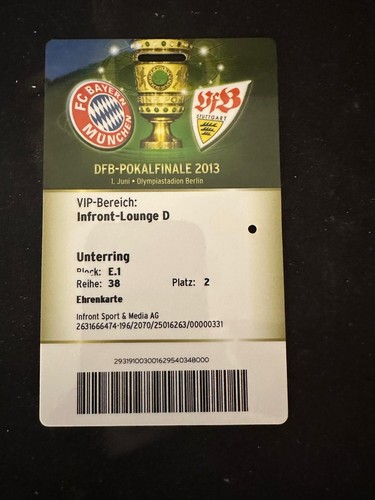 Vip ticket pokalfinale 2013 - ticket,