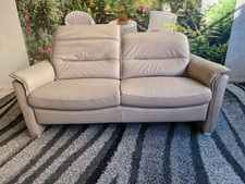 Hukla 2,5 Sitzer N2745 Echtleder Vivre pearl, Longlife Nappaleder, Massivholz