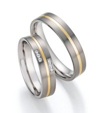 585Gold - Titan Eheringe + Diamant + Garantie Trauring Antragsring Hochzeitsring