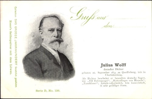 Dichter julius wolff - ak,