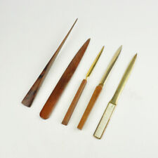 5 alte Brieföffner - Holz -