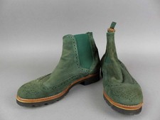 Angelo Bervicato Damen Stiefel 39,5 grün Textil Budapester Stiefelette (19945)