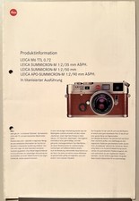 LEITZ LEICA Broschüre    LEICA M6 TTL 0.72 und Summicron titanisiert 2001
