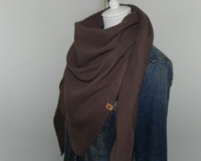 XL Musselin Schal Dreieckstuch ♥ 135 x 135 ♥ Braun ♥ Uni ♥ Handmade ♥ Tuch