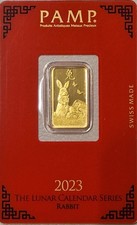 Pamp Suisse Goldbarren Lunar Hase/Rabbit 2023, Blister, 5 g, 999,9 Feingold, rar