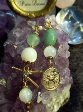 Ohrringe AVENTURIN + MONDSTEIN Geburtsstein JUNI Sternzeichen Bild KREBS Schmuck