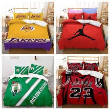 Kinder Bettbezug Basketball-Team-Emblem Bettwäsche Set 135x200 200x200 240x220