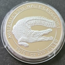 „Sallzwasser Krokodil 2015” – Silber 1 oz -