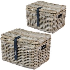 Basil Weidenkorb Dax mit Deckel Fahrradkorb Rattankorb Dekokörbe Einkaufskorb