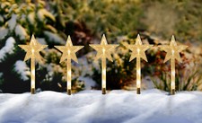 Garten Stecker Stern 5er - LED Weihnachts Beleuchtung - Außen Deko Weihnachten
