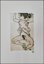 EGON SCHIELE * Reclining with* 50 x 35 cm * signed lithograph * limited # xx/200